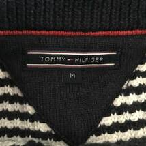 TOMMY HILFIGER トミーヒルフィガー メンズ ボーダー柄 麻混コットンニットセーター 美品 size M_画像6