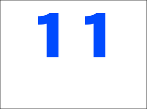 シンプル看板 Ｍサイズ 駐車場 パーキング「番号票11（余白付）」屋外可（約Ｈ４５ｃｍｘＷ６０ｃｍ）