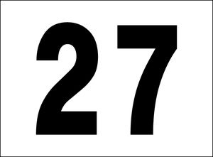 シンプル看板 Ｍサイズ 駐車場 パーキング「番号票27」屋外可（約Ｈ４５ｃｍｘＷ６０ｃｍ）