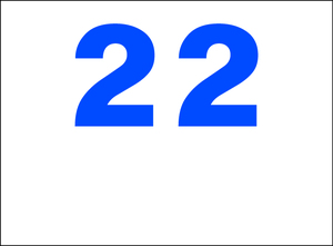 シンプル看板 Ｍサイズ 駐車場 パーキング「番号票22（余白付）」屋外可（約Ｈ４５ｃｍｘＷ６０ｃｍ）