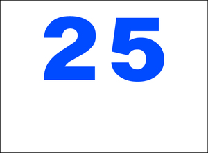 シンプル看板 Ｍサイズ 駐車場 パーキング「番号票25（余白付）」屋外可（約Ｈ４５ｃｍｘＷ６０ｃｍ）