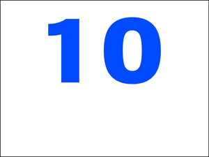 シンプル看板 Ｍサイズ 駐車場 パーキング「番号票10（余白付）」屋外可（約Ｈ４５ｃｍｘＷ６０ｃｍ）