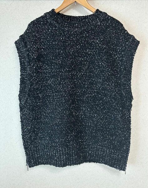 【CLANE/クラネ】 SIDE ZIP TWEED KNIT VEST：ベスト