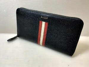 良品　BALLY　バリー　 ラウンドファスナー長財布 　メンズ 　オールレザー　