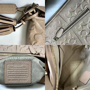 COACH  コーチ ショルダーバッグ  27962  レガシーエンボスドレザー  ベージュ系色 タッセル付き 保存袋付き の画像7