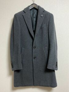 上質カシミヤ混 LARDINI チェスターコート美品 44(S-M相当) グレー