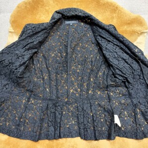 MOGA 豪華フラワーレース ジャケット 7分袖 黒ブラック テーラードジャケットの画像6