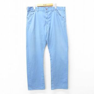 W39/古着 ビッグヤンク パンツ メンズ 80s 薄紺 ネイビー 22apr26 中古 ボトムス ロング 7OF