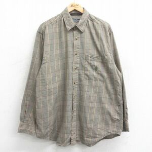 XL/古着 ノーティカ 長袖 ブランド シャツ メンズ 90s ワンポイントロゴ コットン グレー系他 チェック 24jan06 中古 トップス