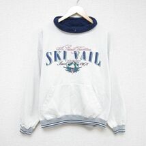 XL/古着 長袖 スウェット メンズ 90s ベイル スキー 大きいサイズ タートルネック ハイネック 白 ホワイト 24jan08 中古 スエット トレーナ_画像1