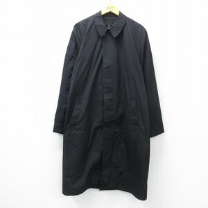 XL/古着 長袖 ステンカラー コート メンズ 80s 大きいサイズ ロング丈 黒 ブラック 24jan10 中古 アウター