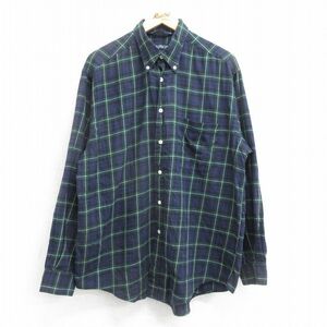 XL/古着 ノーティカ 長袖 ブランド シャツ メンズ 90s ワンポイントロゴ コットン ボタンダウン 紺他 ネイビー チェック 24jan12 中古 トッ