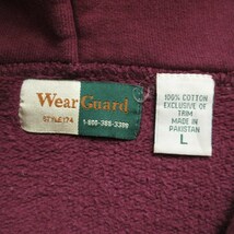 XL/古着 Wear Guard 長袖 フルジップ スウェット パーカー メンズ 00s LOWRY SECURITY 大きいサイズ コットン エンジ 24jan12 中古 スエッ_画像5