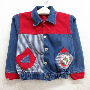  old clothes long sleeve denim jacket Kids boys child clothes 80s football corduroy use cotton navy blue navy Denim 24jan12