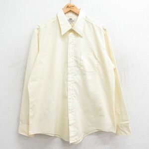 XL/古着 フルーツオブザルーム 長袖 シャツ メンズ 70s 大きいサイズ 薄黄 イエロー 24jan12 中古 トップス