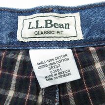 W38/古着 エルエルビーン LLBEAN ジーンズ メンズ 00s コットン 紺 ネイビー デニム 内側フランネル 24jan13 中古 ボトムス ジーパン Gパン_画像7