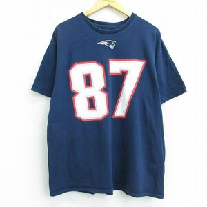 XL/古着 マジェスティック 半袖 Tシャツ メンズ NFL ニューイングランドペイトリオッツ ロブグロンコウスキー 87 コットン クルーネッ