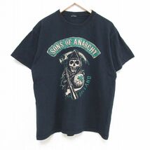 L/古着 半袖 Tシャツ メンズ サンズオブアナーキー サンオブアナーキー クルーネック 黒 ブラック 23may08 中古_画像1