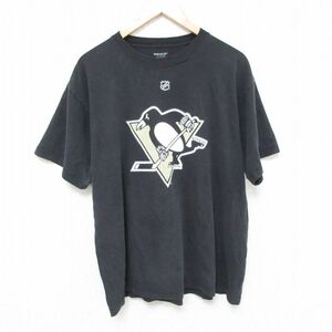 XL/古着 リーボック REEBOK 半袖 ブランド Tシャツ メンズ NHL ピッツバーグペンギンズ ブルックスオーピック 44 大きいサイズ コット