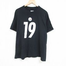 XL/古着 半袖 Tシャツ メンズ NFL ピッツバーグスティーラーズ ジュジュスミスシュスター 19 大きいサイズ クルーネック 黒 ブラック_画像1