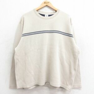 XL/古着 オールドネイビー OLD NAVY 長袖 Tシャツ メンズ 大きいサイズ コットン クルーネック 薄ベージュ他 カーキ 24jan18 中古