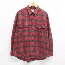 XL/古着 ギャップ GAP 長袖 フランネル シャツ メンズ 00s コットン 赤他 レッド チェック 24jan20 中古 トップス_画像1