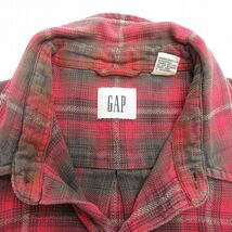 XL/古着 ギャップ GAP 長袖 フランネル シャツ メンズ 00s コットン 赤他 レッド チェック 24jan20 中古 トップス_画像5