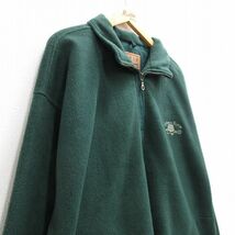 XL/古着 長袖 ハーフジップ フリース ジャケット メンズ 00s カメ 緑 グリーン 24jan23 中古 アウター_画像2