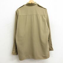 XL/古着 長袖 ミリタリー シャツ メンズ 80s ベージュ カーキ 24jan24 中古 トップス_画像3