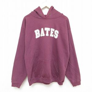 XL/古着 長袖 スウェット パーカー メンズ 90s BATES エンジ 24jan24 中古 スエット トレーナー トップス