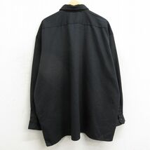 XL/古着 ディッキーズ Dickies 長袖 ワーク シャツ メンズ 大きいサイズ ロング丈 黒 ブラック spe 24jan24 中古 トップス_画像2