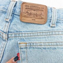 W36/古着 リーバイス Levis 545 ジーンズ メンズ 90s コットン 紺 ネイビー デニム 24jan26 中古 ボトムス ジーパン Gパン ロング パンツ_画像4