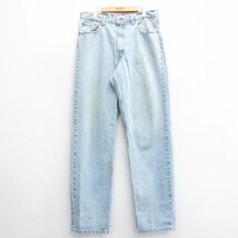 W36/古着 ジーンズ Levis リーバイス 550 メンズ 90s テーパード コットン 紺 ネイビー デニム 24jan27 中古 ボトムス ジーパン Gパン ロン_画像1