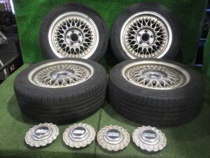 ◆ BBS GERMANY RS137 アルミホイール タイヤ キャップ付 16インチ 4本 PCD114.3 7.0J 5穴 +45 FALKEN 22年 中古 A100