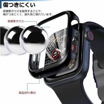 アップルウォッチ Apple Watch 4/5/6/SE 40mm カバー 保護ケース+ガラスフィルム一体化_ブラック__ 1_画像7