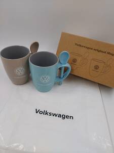 未使用 保管品 volkswagen フォルクスワーゲン オリジナル スプーン付き マグカップ コップ ペア ２点セット