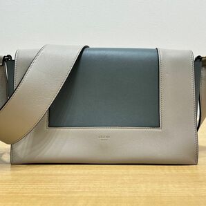 美品 CELINE セリーヌ フレームミディアム ショルダーバッグ カーフスキン 斜め掛けバッグ レディース メンズ