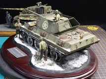 1/35 ドイツ軍 M10偽装パンター（アルデンヌ1944） ジオラマ制作完成品(オーバルベース 幅20ｃｍ×奥行30ｃｍ）_画像9