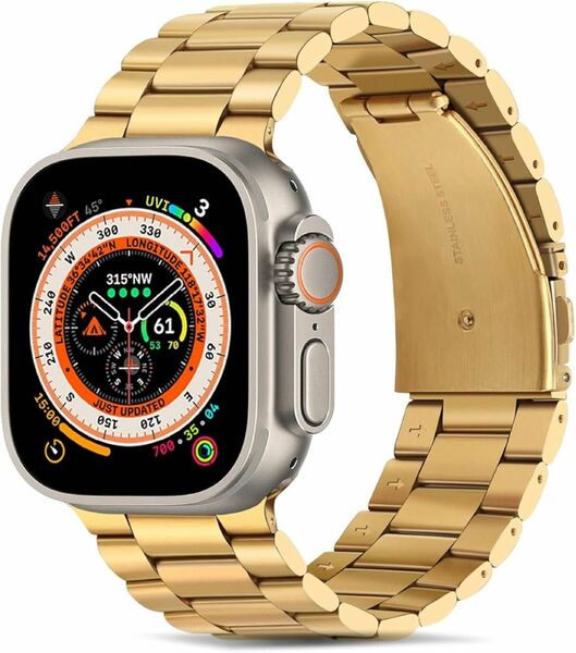 Apple Watch バンド Ultra 49mm プレミアムステンレススチールメタル交換バンド 