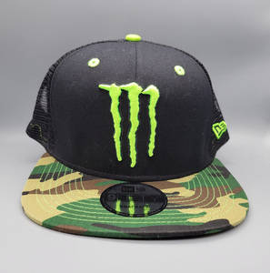 【未使用品】MONSTER ENERGY ＆ NEW ERA モンスターエナジー フラットキャップ 帽子 ★迷彩/カモ #帽子