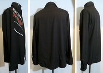 新品 Lサイズ ウエスタンシャツ 2123 黒×薔薇 BLACK ブラック 綺麗め 柄シャツ カウボーイ ロカビリー ロック モード ヴィジュアル系_画像2
