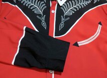 新品 Mサイズ ウエスタンシャツ 2123 黒×レッド BLACK RED 切替 綺麗め 柄シャツ カウボーイ ロカビリー ロック モード ヴィジュアル系_画像6