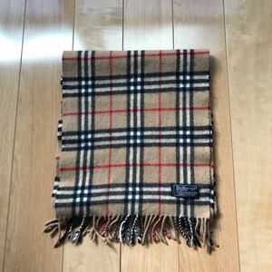 バーバリー マフラー イングランド製 142-1-17 ベージュ ノバチェック ラムウール Burberry