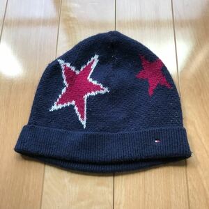  Tommy Hilfiger knit cap 142-1-34 navy bordeaux white L/XL star start mi-