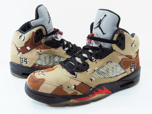 27.5cm Supreme NIKE Air Jordan 5 Retro エアジョーダン CAMO US9.5 BAMBOO カモ シュプリーム ナイキ 824371-201 F