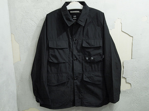 美品 L NEIGHBORHOOD COVERALL CN-JK カバーオール リップストップ ジャケット ミリタリー 黒 ブラック BLACK 22SS ネイバーフッド F