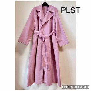【新品】PLST プラステ ウールブレンドリバーロングコート ピンク 
