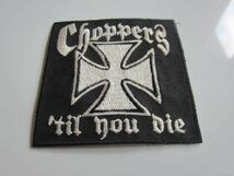 Choppers til nou Die チョッパーズ ティルユーダイ アイアン クロス ワッペン/ビンテージ 自動車 バイク パーツ レーシング 87_画像4