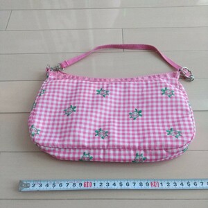 ミニショルダーバッグ LeSportsac レスポ 亀 カメ ピンク ギンガム