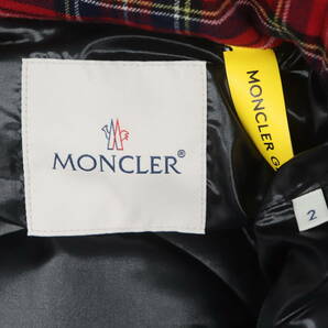 ITWJ9W69O2MI 即決 本物 国内正規品 未使用 MONCLER FRAGMENT モンクレール フラグメント チェック ダウンジャケット レッド 2の画像3